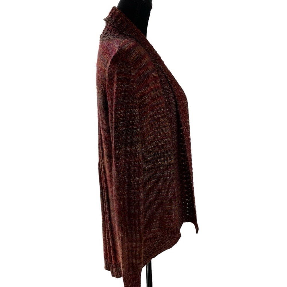 Ponsesa Open Front Cardigan in Rust Red size Medium - Picture 3 of 10